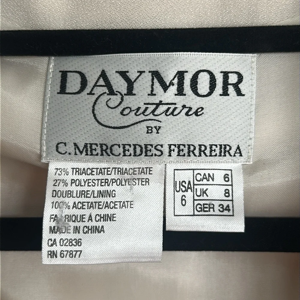 Daymor Couture Cream Dress and Jacket Set - Size 6